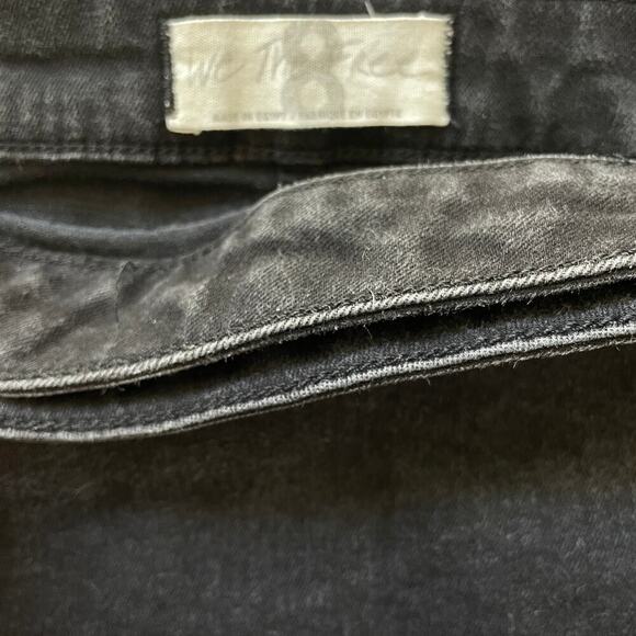 We The Free 8 Black Denim Mini Skirt | Snap Front Detail, Y2K Grunge Vibes - Picture 5 of 6